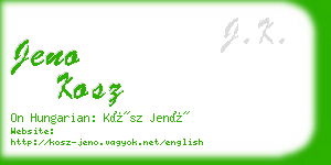 jeno kosz business card